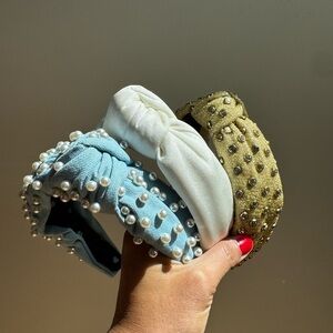 Lele Sadoughi Pearl and Studded Headbands Set of Three